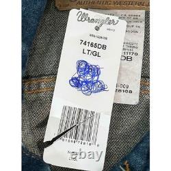 Vintage Wrangler Cowboy Cut Denim Jacket Western Style Large 71465DB NWT
