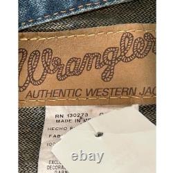 Vintage Wrangler Cowboy Cut Denim Jacket Western Style Large 71465DB NWT