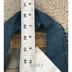 Vintage Wrangler Cowboy Cut Denim Jacket Western Style Large 71465DB NWT
