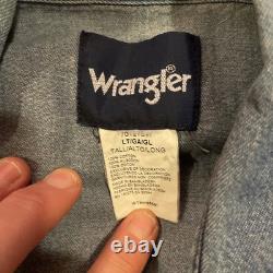 Vintage Wrangler Denim Western Pearl Snap Shirt Men's Large Tall Lot Of 5 GC