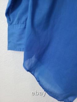 Vintage Wrangler Pearl Snap Western Button Down Shirt, large blue Rockabilly