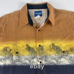 Vintage Wrangler Western Pearl Snap Shirt Mens Large Eagle Cowboy Rare 90s