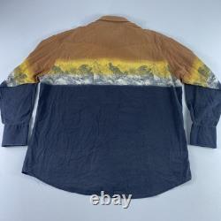 Vintage Wrangler Western Pearl Snap Shirt Mens Large Eagle Cowboy Rare 90s