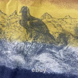 Vintage Wrangler Western Pearl Snap Shirt Mens Large Eagle Cowboy Rare 90s