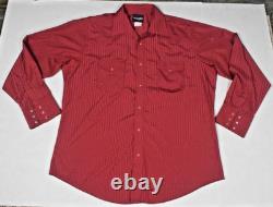 Vintage Wrangler Western Pearl Snap Shirt Size XL 90s Y2K Merlot Fancy Stripes