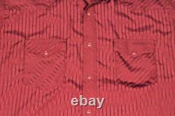 Vintage Wrangler Western Pearl Snap Shirt Size XL 90s Y2K Merlot Fancy Stripes