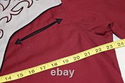 Vintage Wrangler Western Shirt Size L 90s Maroon Fancy Embroidered Gray Yoke