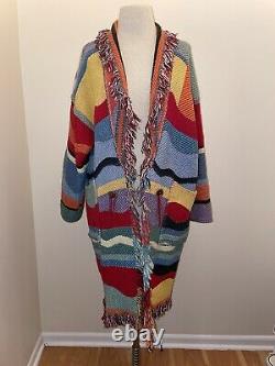 Vintage colorful RARE boho western lew magram gaucho fringe jacket size large