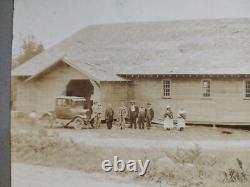 Vintage large Cabinet Photo native american LONG HOUSE, Washington state