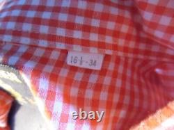 Vintage men's Western Wear long sleeved red and white checkered snap shirt