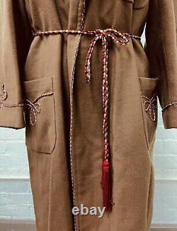Vintage mid century mens wool Soar western coat robe L