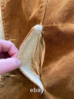 Vintage silton peak 8 suede leather Sherpa wool winter wrangler western jacket