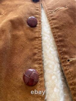 Vintage silton peak 8 suede leather Sherpa wool winter wrangler western jacket