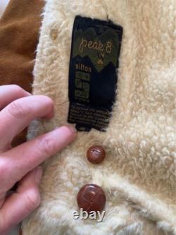 Vintage silton peak 8 suede leather Sherpa wool winter wrangler western jacket