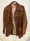 Vintage suede leather Brown blazer mens western braided Detail Jacket size L