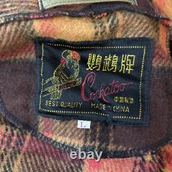 Vintage wool robe. Western piping. Large