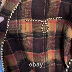 Vintage wool robe. Western piping. Large