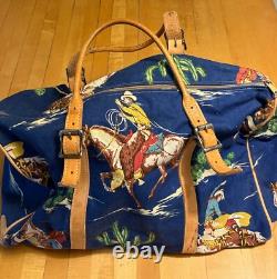 Vntg. Cowboy Classics Large Canvas Bag Handle & Strap 90's