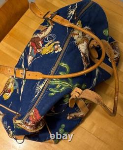 Vntg. Cowboy Classics Large Canvas Bag Handle & Strap 90's