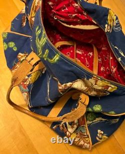 Vntg. Cowboy Classics Large Canvas Bag Handle & Strap 90's
