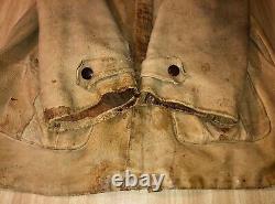 Vtg 1930s Mens Handmade Deerskin Leather Jacket Bootlegger/Chore Distress Patina