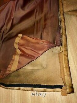 Vtg 1930s Mens Handmade Deerskin Leather Jacket Bootlegger/Chore Distress Patina