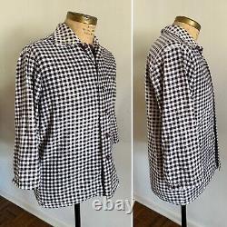 Vtg 1940s Indigo Gingham Western Ranch Cowboy Shirt 40s Checkered Farmhouse