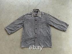 Vtg 1940s Indigo Gingham Western Ranch Cowboy Shirt 40s Checkered Farmhouse