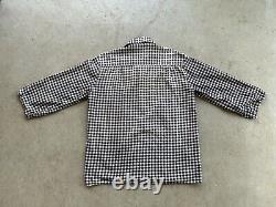 Vtg 1940s Indigo Gingham Western Ranch Cowboy Shirt 40s Checkered Farmhouse