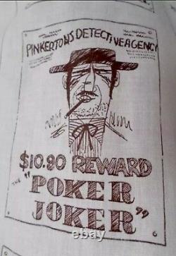 Vtg 1960's H BAR C California CaRtOOn Wanted Poster NoVeLtY Western Yoked Shirt
