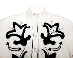 Vtg 50s California Ranchwear Rayon Gabardine Chainstitch Western Shirt/Men's L