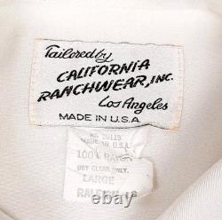 Vtg 50s California Ranchwear Rayon Gabardine Chainstitch Western Shirt/Men's L