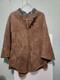 Vtg 60's Suede Leather Poncho Mountain Man Hippie Reenactment Festival Western