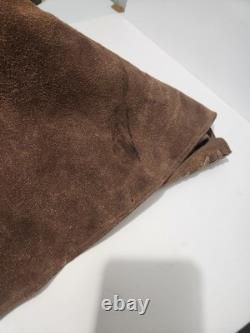 Vtg 60's Suede Leather Poncho Mountain Man Hippie Reenactment Festival Western