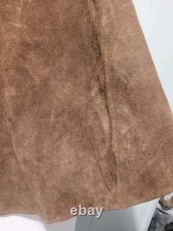 Vtg 60's Suede Leather Poncho Mountain Man Hippie Reenactment Festival Western