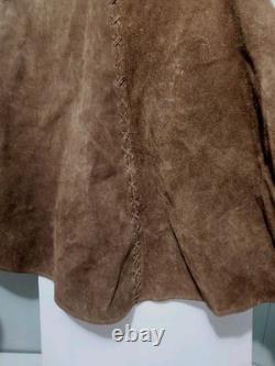Vtg 60's Suede Leather Poncho Mountain Man Hippie Reenactment Festival Western