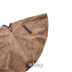 Vtg 60's Suede Leather Poncho Mountain Man Hippie Reenactment Festival Western