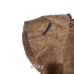 Vtg 60's Suede Leather Poncho Mountain Man Hippie Reenactment Festival Western