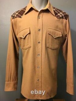 Vtg 70s 80s Pendleton Wool High Grade Western Shirt Mens L Pearl Snap Cowboy L-S