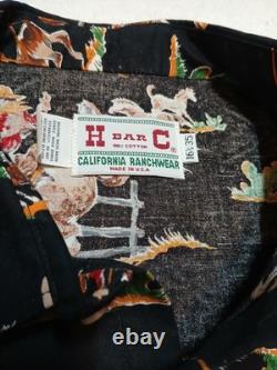 Vtg 70s H Bar C California Ranchwear Rodeo Cowboy Print Pearl Snap Shirt 16.5 L Vtg 70s H Bar C California Ranchwear Rodeo Cowboy Print Pearl Snap Shirt 16.5 L