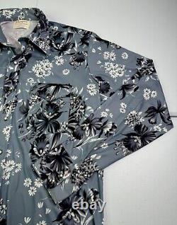 Vtg 70s Wrangler Permanent Press Floral Pearl Snap Western Shirt Stretch USA XL