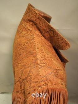 Vtg 80s Lariat Women's Brown Suede Western Fringe Jacket SZ L Made USA VG Cond