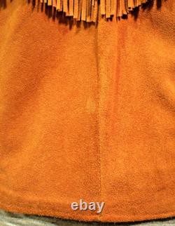 Vtg 80s Lariat Women's Brown Suede Western Fringe Jacket SZ L Made USA VG Cond