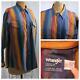 Vtg 80s WRANGLER Brushpopper Western Stripe Shirt X Long Tails 16 1/2/34 USA EUC