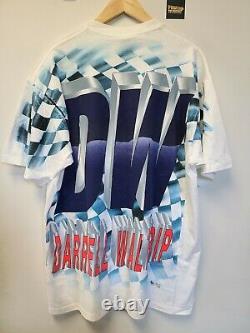 Vtg 90s Nascar Racing AOP T Shirt Mens Size L Darrell Waltrip Western Auto Parts