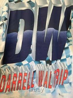 Vtg 90s Nascar Racing AOP T Shirt Mens Size L Darrell Waltrip Western Auto Parts