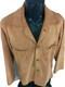 Vtg Bespoke Brown SUEDE Leather NUBUCK Cowboy Western ROCKABILLY Shirt Jacket Lg
