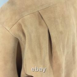 Vtg Bespoke Brown SUEDE Leather NUBUCK Cowboy Western ROCKABILLY Shirt Jacket Lg