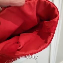 Vtg CHAR Santa Fe USA Red Suede Western Jacket Hand Painted Horse Fringe Size L