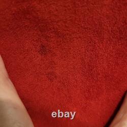 Vtg CHAR Santa Fe USA Red Suede Western Jacket Hand Painted Horse Fringe Size L